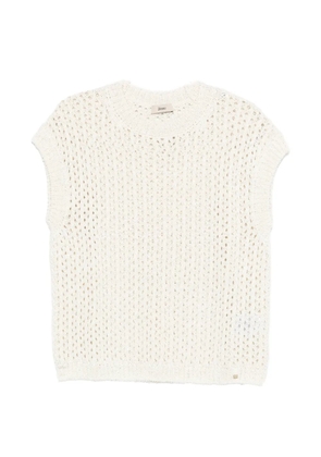 Herno open-stitch knitted top - Neutrals