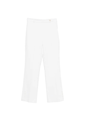 Elisabetta Franchi logo-plaque cropped trousers - White