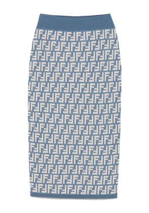 FENDI FF-jacquard midi skirt - Blue