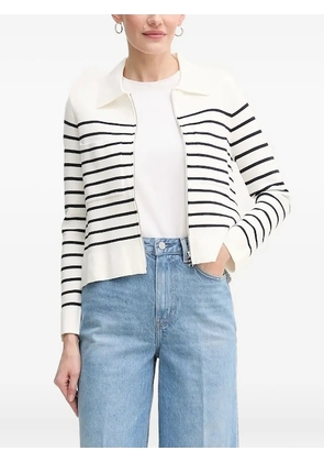 Pedro Del Hierro striped zip-up cardigan - White