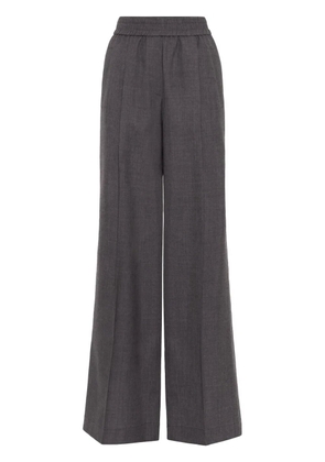 Brunello Cucinelli elastic-waist wide-leg trousers - Grey
