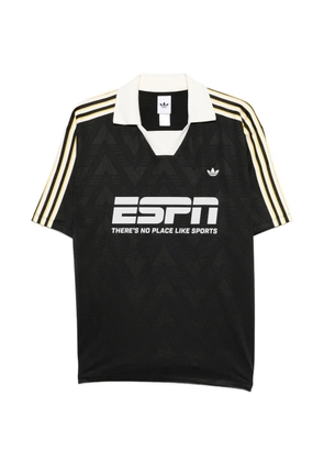 adidas striped collared T-shirt - Black