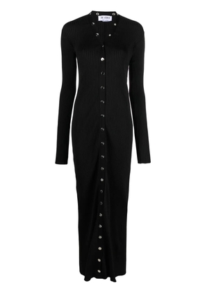 The Attico ribbed-knit cardigan dress - Black