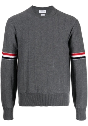 Thom Browne RWB-stripe long-sleeve jumper - Grey
