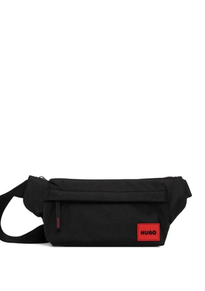 HUGO zip logo patch belt bag - Black