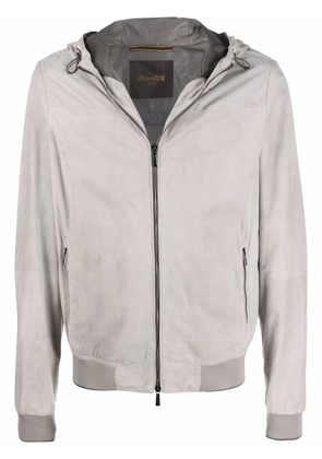 Moorer lightweight zipped leather jacket - Grey