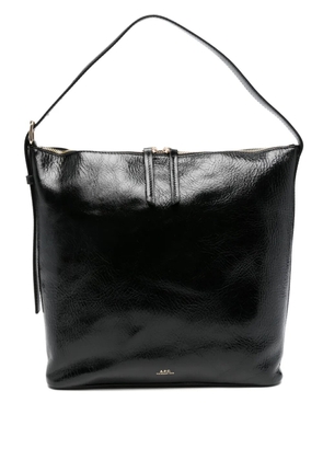 A.P.C. zip-fastening leather shoulder bag - Black