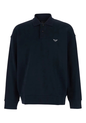 Emporio Armani logo-embroidery polo shirt - Blue