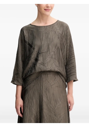 Joseph Ribkoff geometric-pattern pleated top - Brown