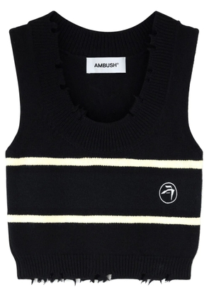 AMBUSH raw-cut knitted top - Black