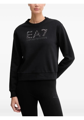Ea7 Emporio Armani sequin-embellished logo-detail sweatshirt - Black