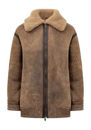 Salvatore Santoro shearling-collar coat - Brown