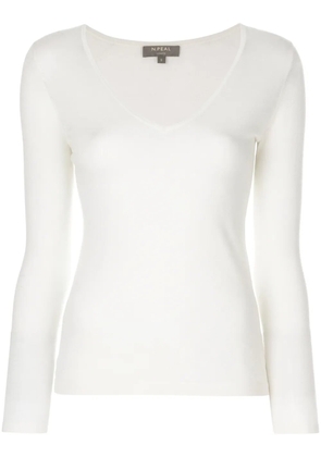N.Peal V-neck sweater - White
