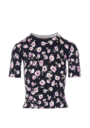 TWINSET floral crew-neck T-shirt - Black