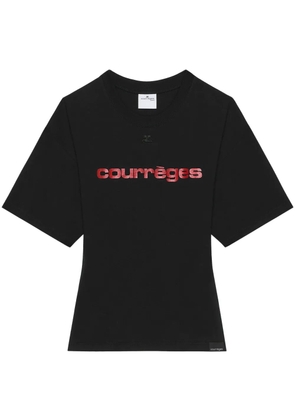 Courrèges logo-print T-shirt - Black
