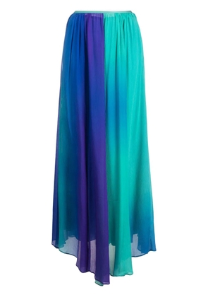 Forte Forte colour-block pleated silk maxi skirt - Green
