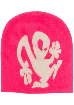 Frenckenberger graphic-print detail knit beanie - Pink