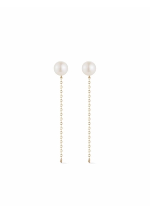Mateo 14kt yellow gold pearl chain drop earrings