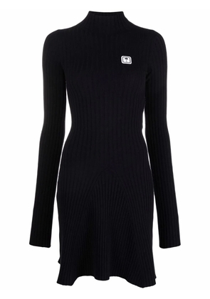Palm Angels logo patch knitted dress - Blue