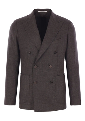 Tagliatore double-breasted patch-pocket blazer - Brown