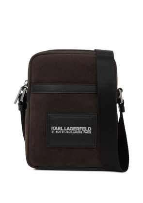 Karl Lagerfeld faux suede k/traveller messenger bag - Brown