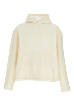 Rier pocket wool hoodie - White