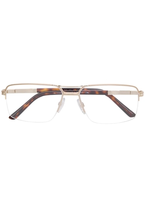 Cazal rectangular frame glasses - Gold