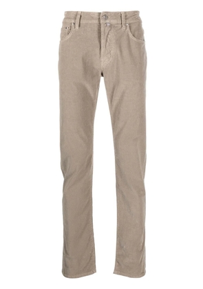 Jacob Cohën skinny-cut logo-patch trousers - Neutrals