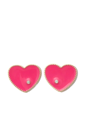 Yvonne Léon 9kt yellow gold enamel and diamond earrings