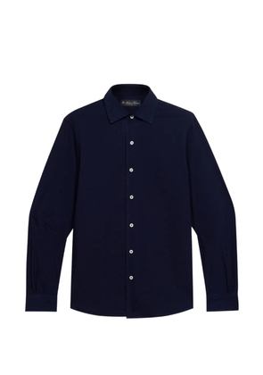 Brooks Brothers seersucker open collar shirt - Blue
