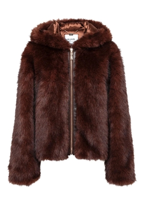 Blugirl hooded faux-fur jacket - Brown