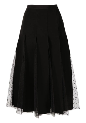 RED Valentino point d'esprit mid-length skirt - Black