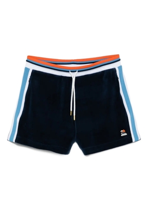 Casablanca Montagne side-stripe velvet shorts - Blue