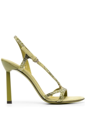 Ferragamo Gancini rhinestone-embellished sandals - Green