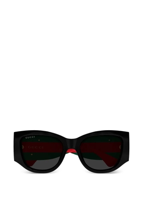 Gucci Eyewear stripe logo geometric sunglasses - Black