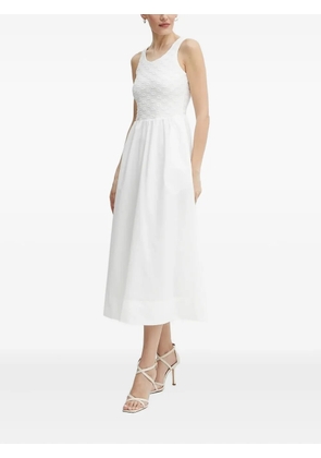 Bardot embroidered-bodice midi dress - White