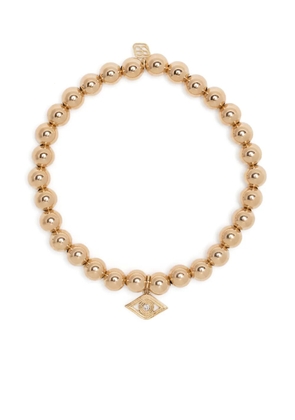 Sydney Evan 14kt yellow gold Evil Eye diamond charm bracelet