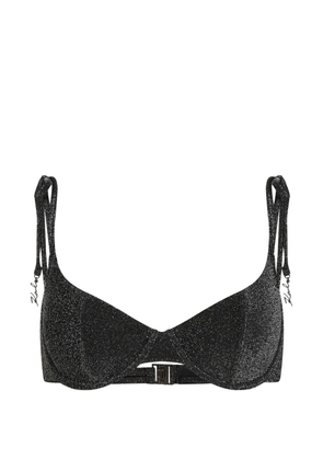 Karl Lagerfeld Signature lurex underwire bikini top - Black