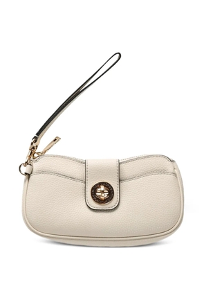 Marc Jacobs turnlock leather clutch bag - Neutrals