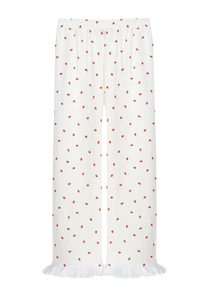 Sleeper ruffled-hem lounge trousers - White