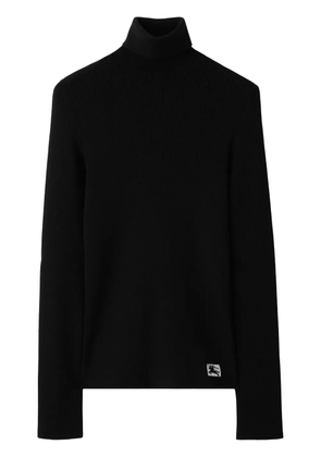Burberry Equestrian Knight wool-blend roll-neck jumper - Black