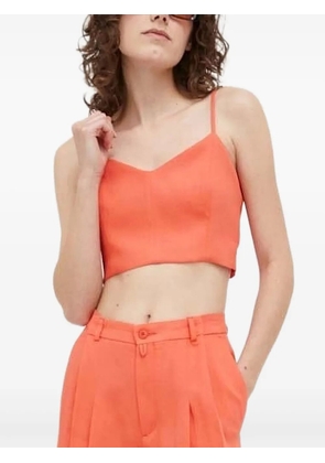 Drykorn zip-back V-neck top - Orange