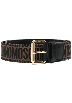 Moschino logo-jacquard buckle belt - Brown