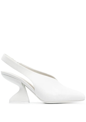 Ferragamo F-heel 95mm slingback pumps - White