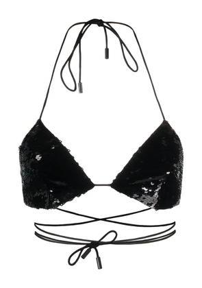 Nuè Jade sequinned bra - Black