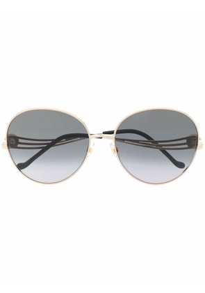 Elie Saab round-frame sunglasses - Gold