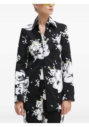 MOSCHINO JEANS floral-print denim jacket - Black