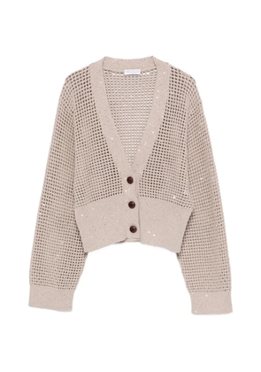 Brunello Cucinelli sequin-embellished cardigan - Neutrals