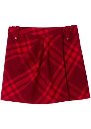 Burberry check-pattern wool miniskirt - Red