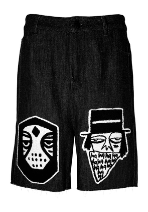 Haculla appliqué frayed shorts - Black